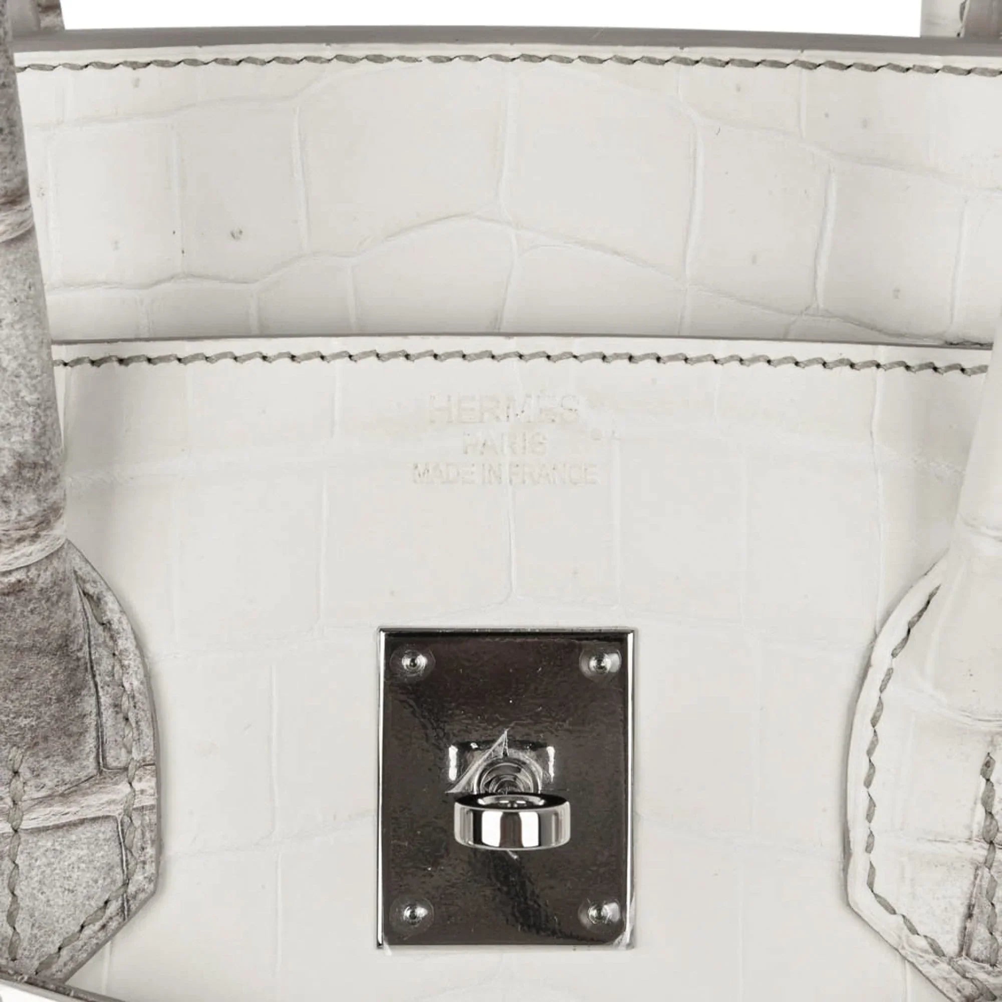 Birkin 35 Himalaya Blanc Crocodile Palladium Hardware