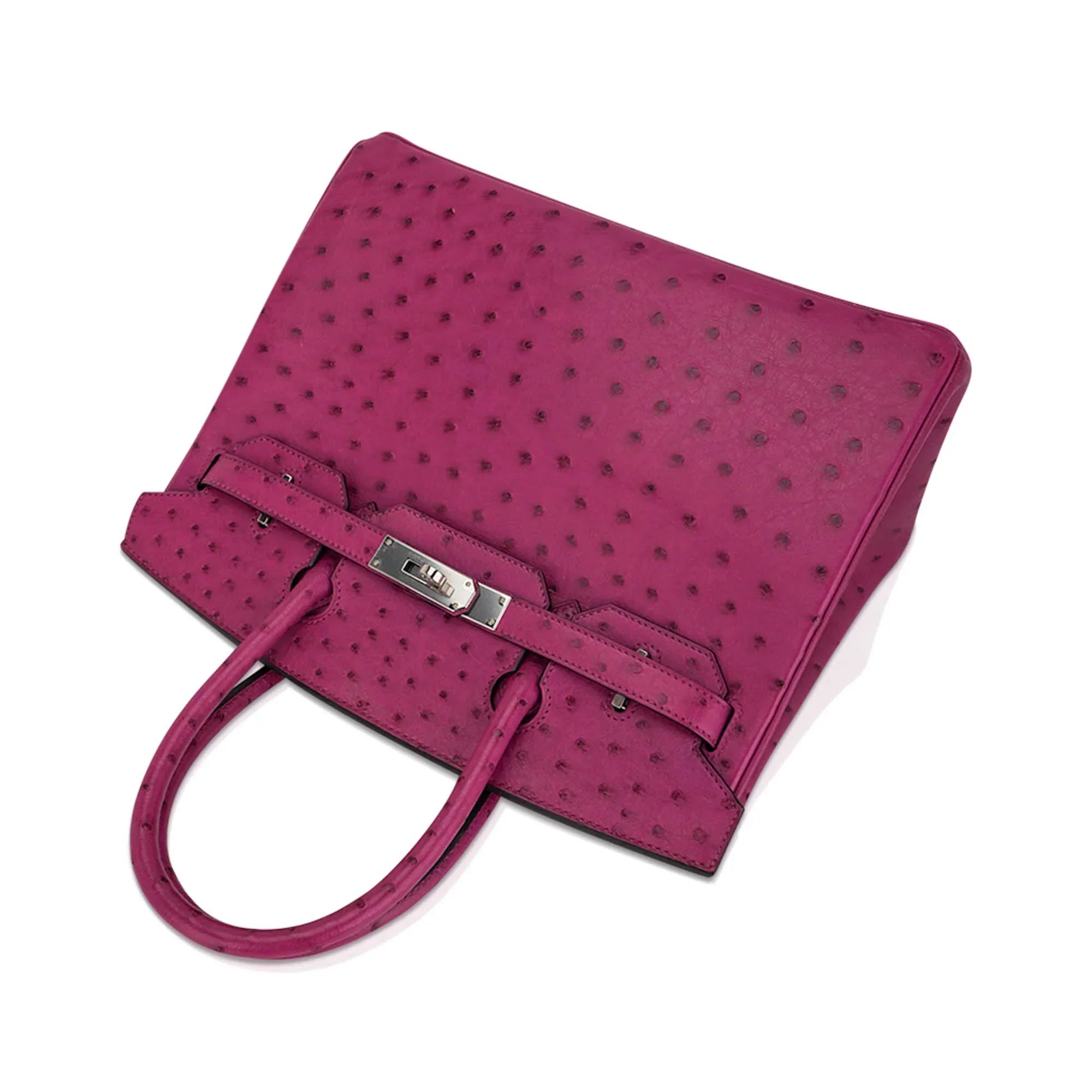 Birkin 30 Bag Rose Pourpre Ostrich with Palladium Hardware