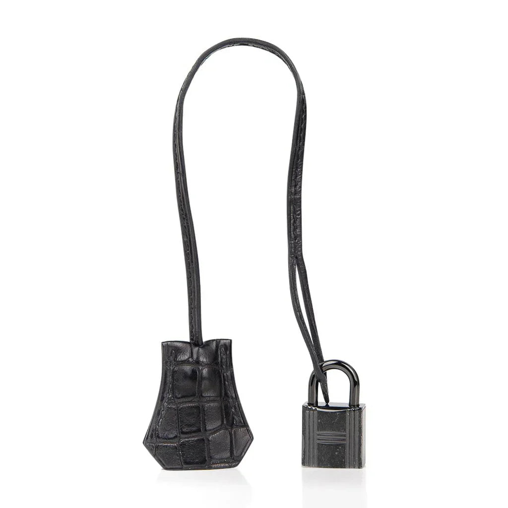 Birkin 35 Bag So Black Limited Edition Matte Black Alligator